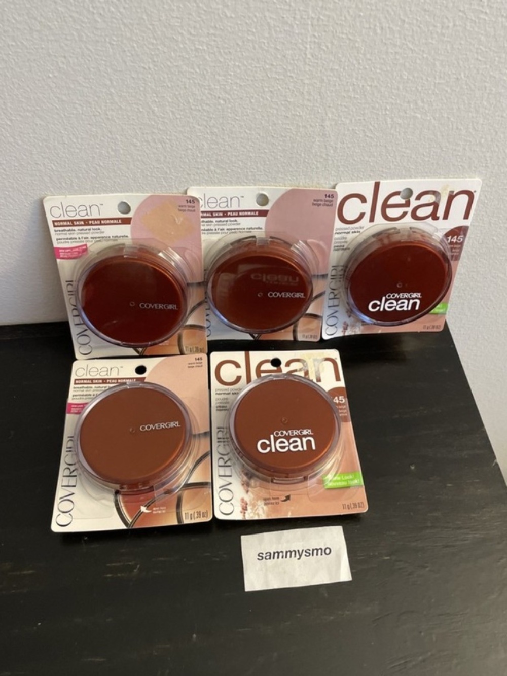 Covergirl Clean Pressed Powder 145 Warm Beige, x5 With Talc, READ DESCRIPTION